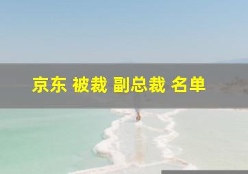 京东 被裁 副总裁 名单